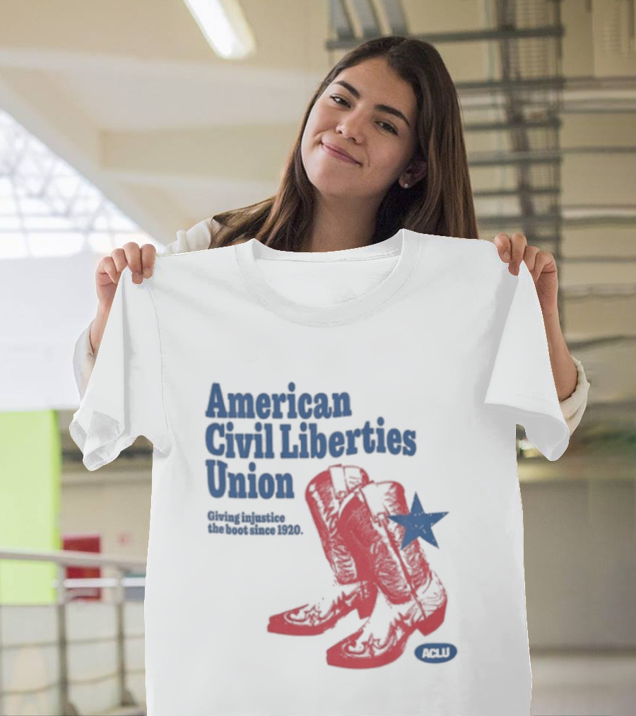 American Civil Liberties Union Cowboy Boots ACLU Star T-Shirt