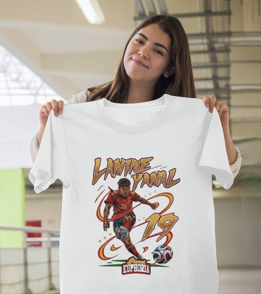 Lamine Yamal Number 19 Planet Euphoria Football T-Shirt