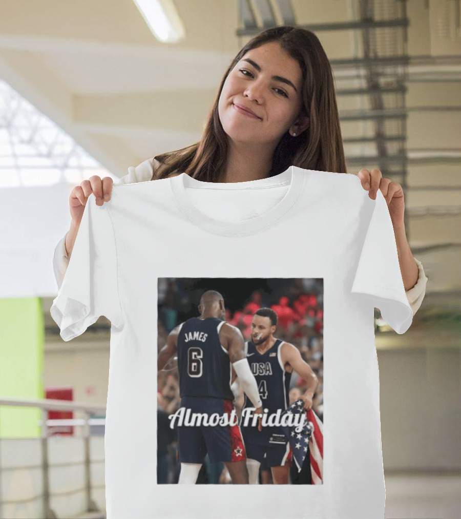 LeBron James Stephen Curry USA Basketball Almost Friday Team Spirit T-Shirt