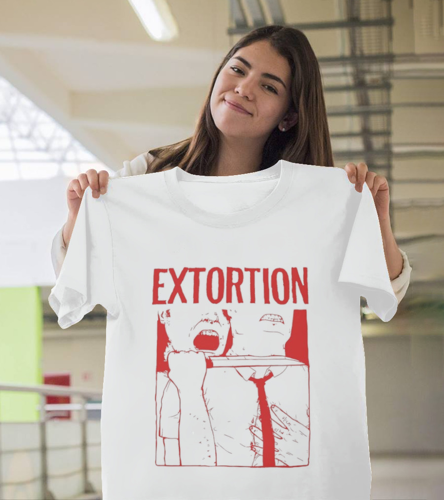 Extortion Throat Slit Dark Horror Red Grunge Aesthetic T-Shirt