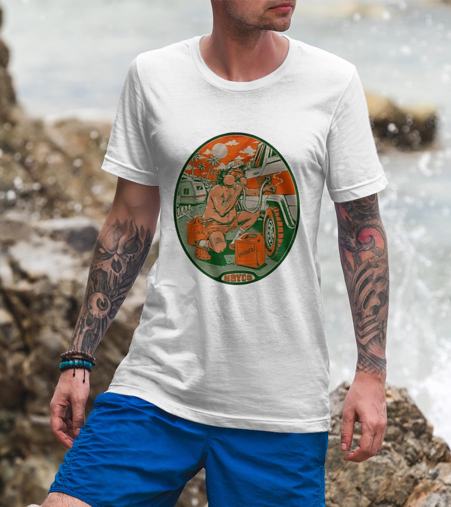 The Red Clay Strays X Soundwaves Creative Hollywood Florida 2026 Ellipse Shape HBYCO Unleaded Palm Trees Moon Retro Camper Scene T-Shirt