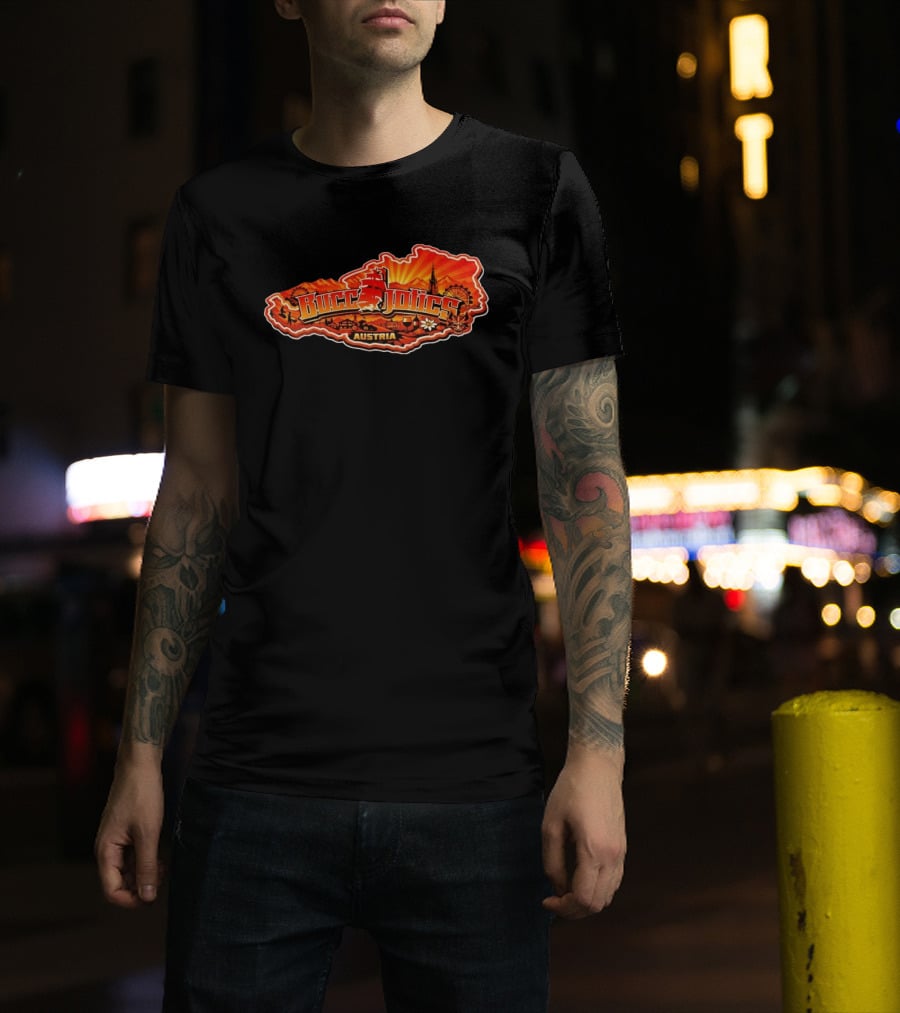 Buccaholics Austria Map With Mountains And Ferris Wheel T-Shirt