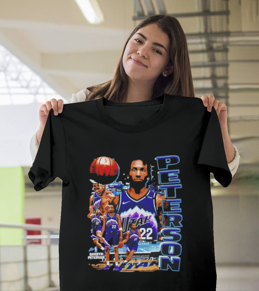 Utah Jazz Darryn Peterson NBA Player Collage Peterson 22 T-Shirt