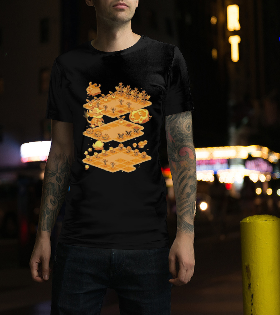 GDQ Happy Harvest Farm Simulation Cute Animals And Crops T-Shirt