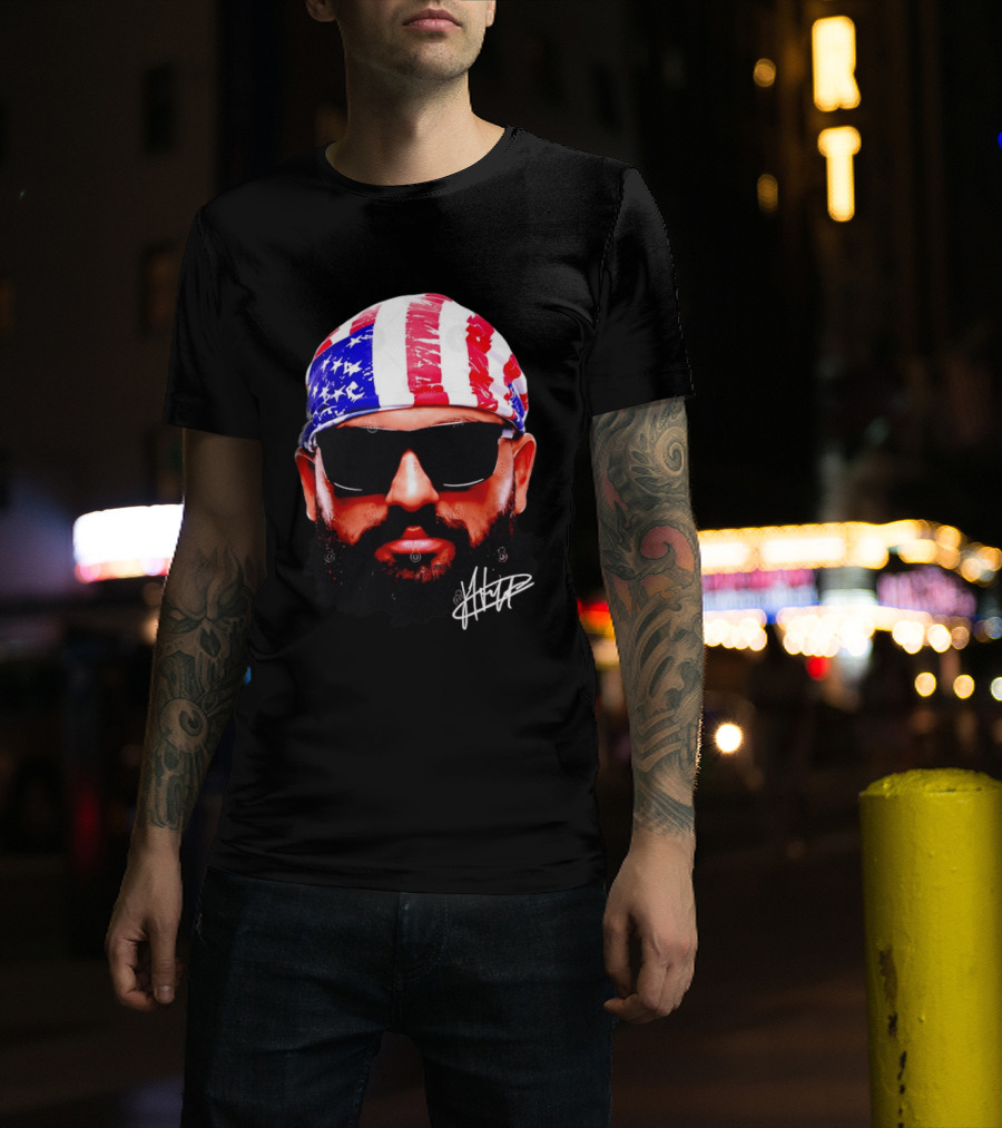 Josh Hokit American Flag Bandana UFC Signature T-Shirt