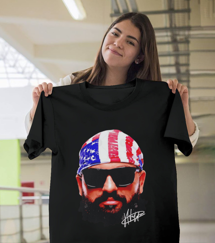 Josh Hokit American Flag Bandana UFC Signature T-Shirt