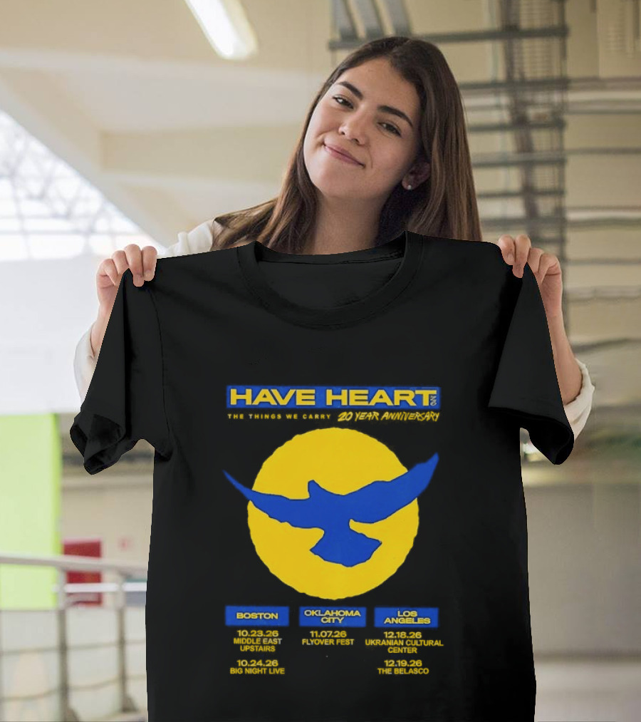Have Heart The Things We Carry 20 Year Anniversary Tour Boston Philadelphia Los Angeles Bird T-Shirt