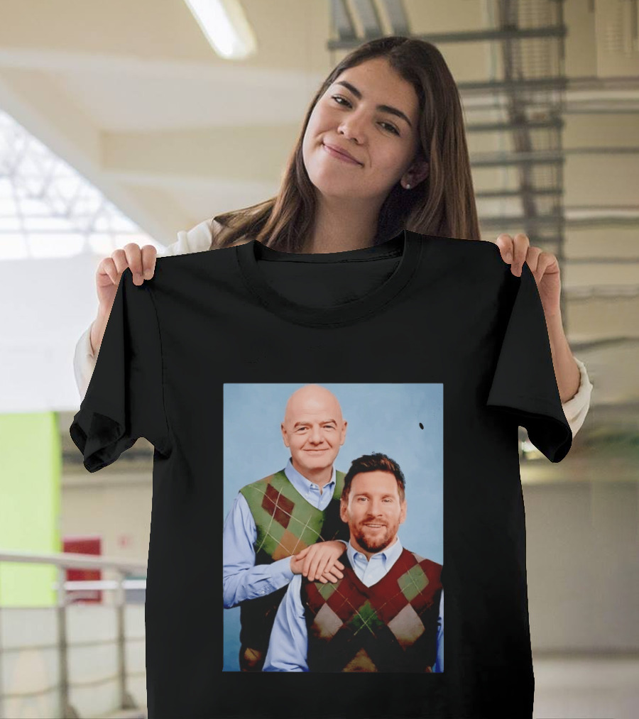 Lionel Messi And Gianni Infantino Step Brothers Movie Style Sweater Vest Image T-Shirt