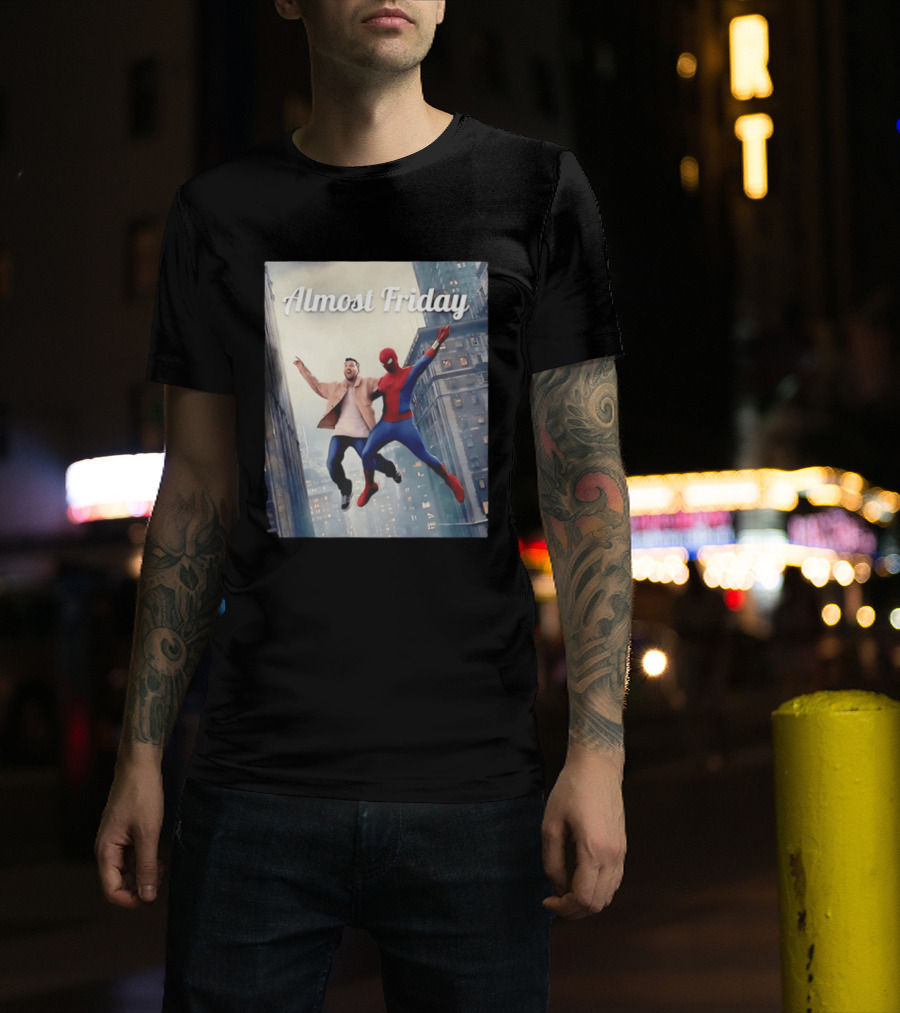 Almost Friday Lionel Messi Spider Man Cityscape Adventure T-Shirt