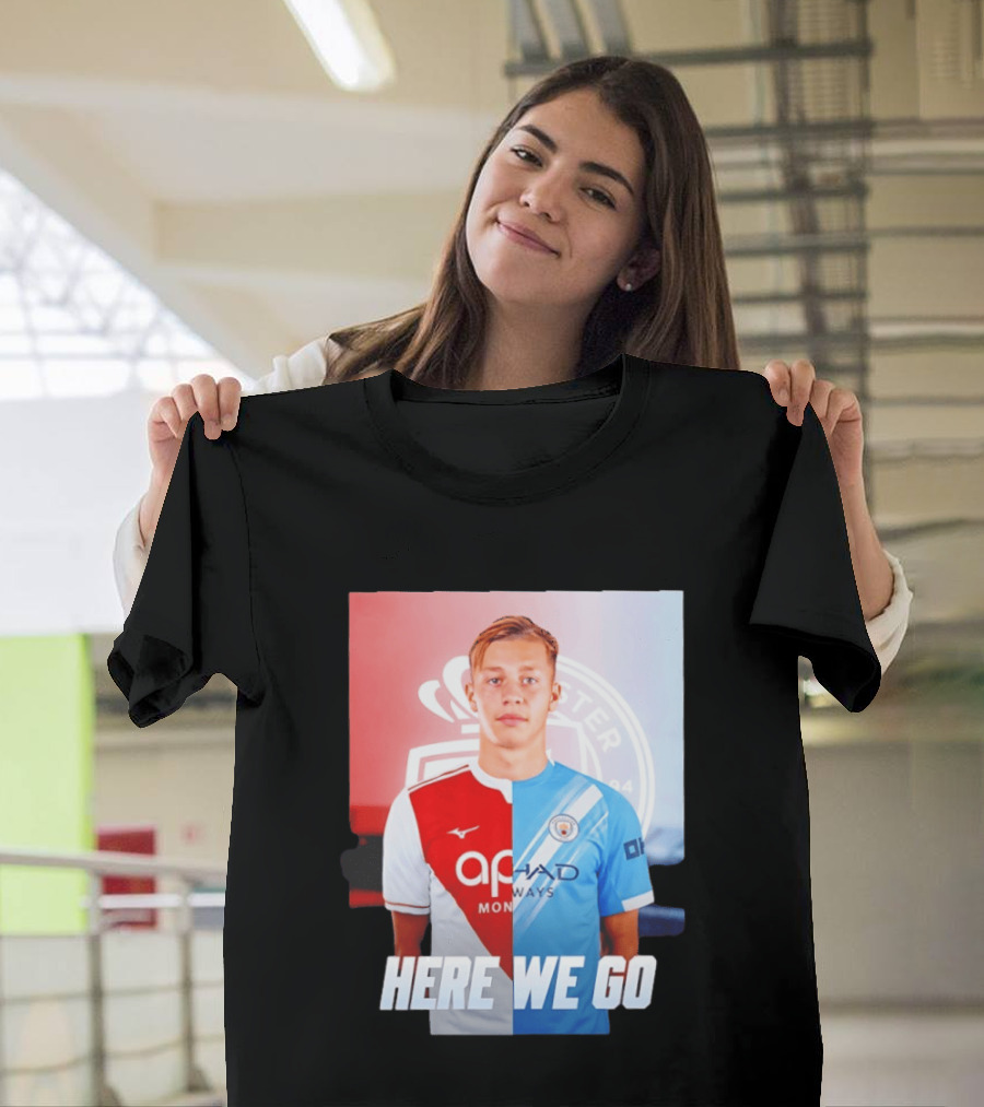 Mathys Detourbet Manchester City AS Monaco Transfer Here We Go T-Shirt