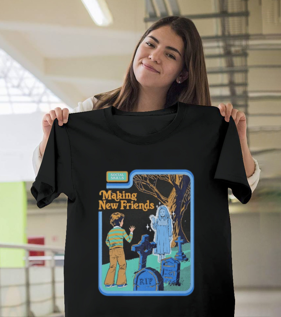 Social Skills Making New Friends Ghost RIP T-Shirt