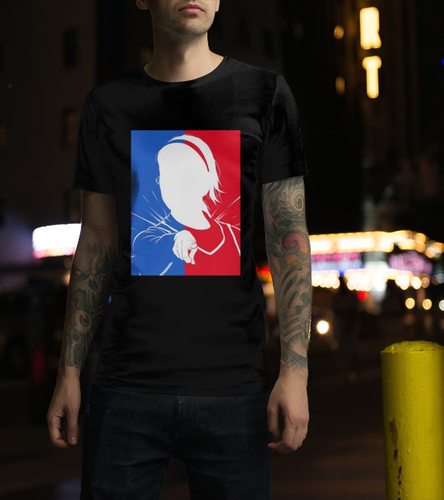 Sophie Cunningham Indiana Fever WNBA Player Silhouette Blue Red T-Shirt