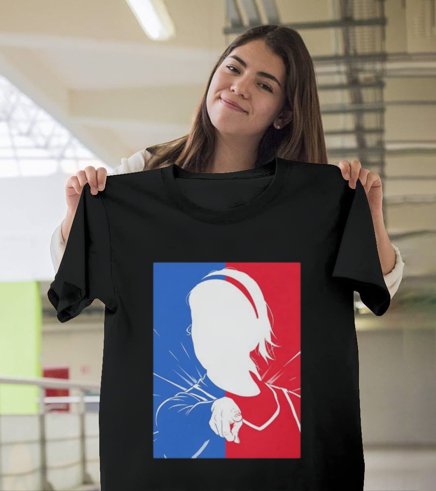 Sophie Cunningham Indiana Fever WNBA Player Silhouette Blue Red T-Shirt