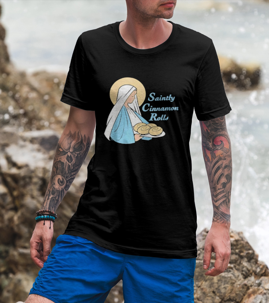 Saintly Cinnamon Roll Angelic Pastry Delight T-Shirt