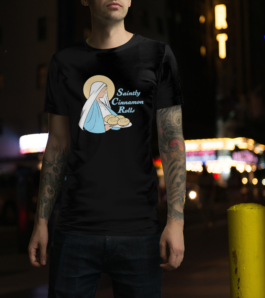 Saintly Cinnamon Roll Angelic Pastry Delight T-Shirt