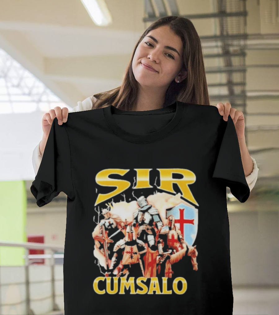 Sir Cumsalo Medieval Crusader Knights With Shield And Cross T-Shirt