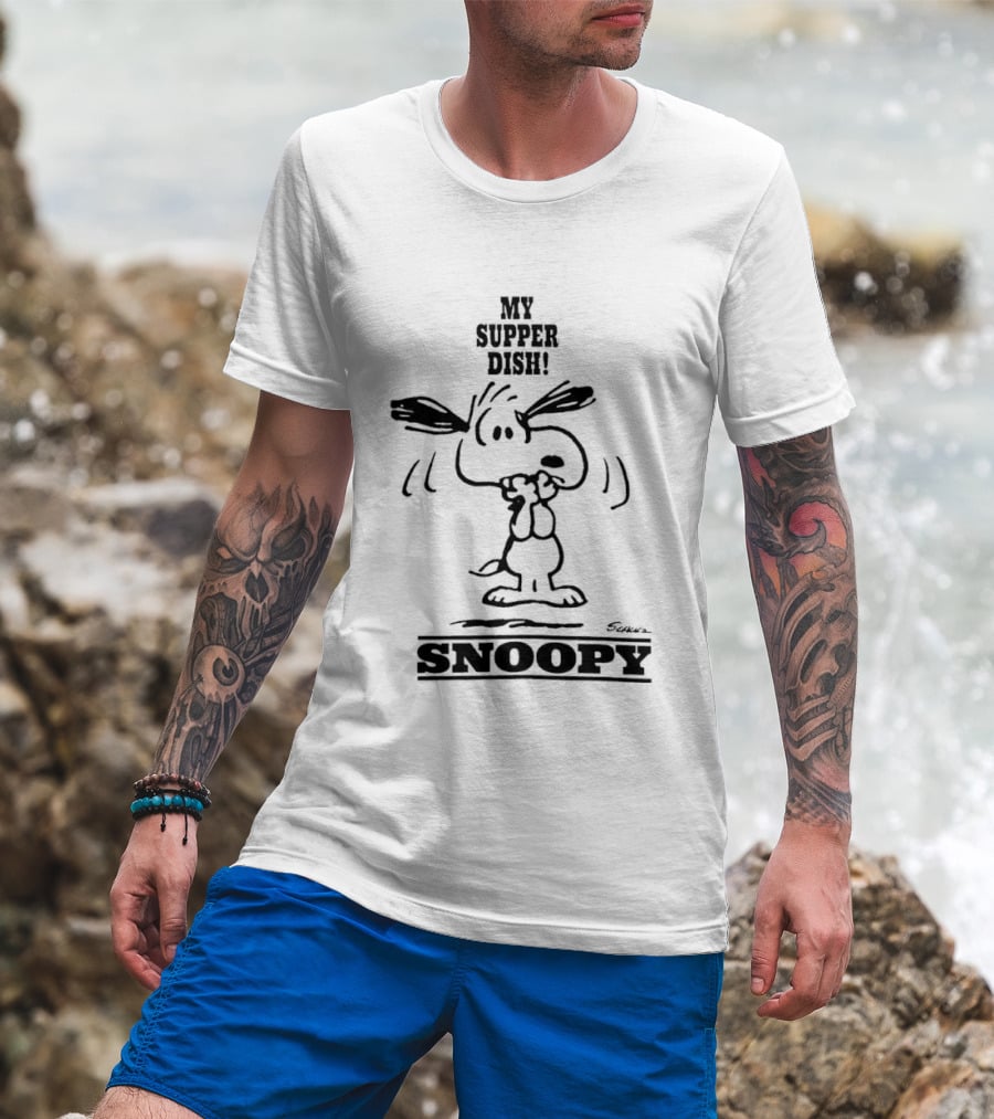 Snoopy My Supper Dish Peanuts Charlie Brown T-Shirt