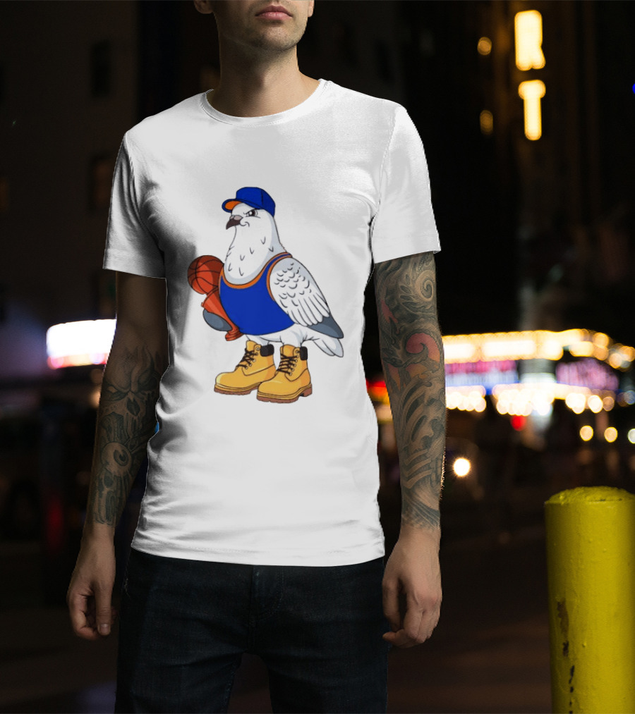 NYC Pigeon New York Forever Basketball Player Cartoon Pigeon In Jersey With Basketball T-Shirt
