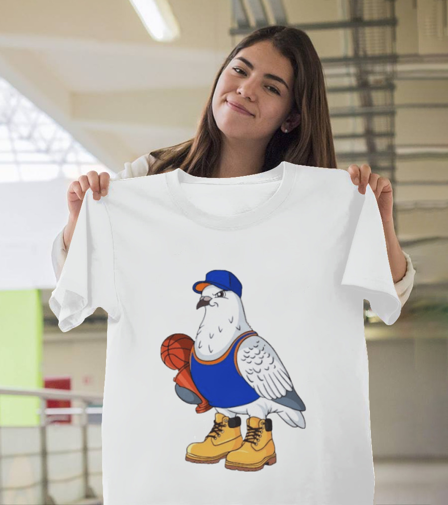NYC Pigeon New York Forever Basketball Player Cartoon Pigeon In Jersey With Basketball T-Shirt