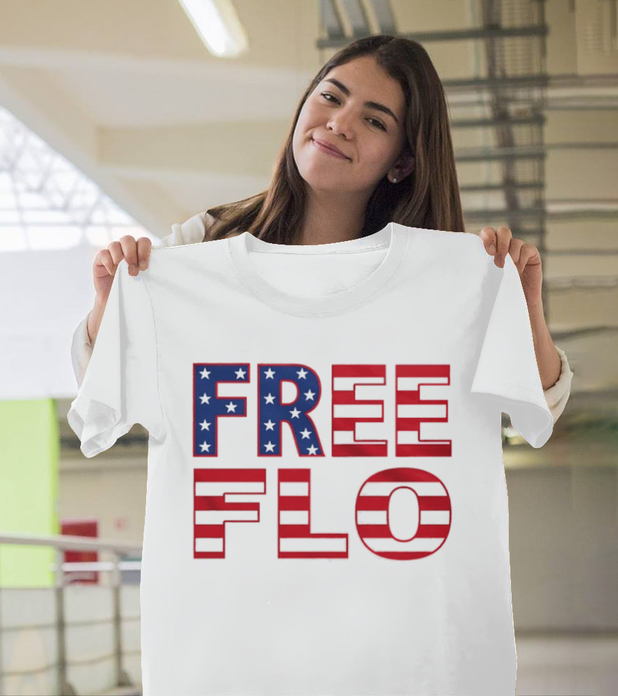 Free Flo USA Flag Stars Stripes Patriotic T-Shirt