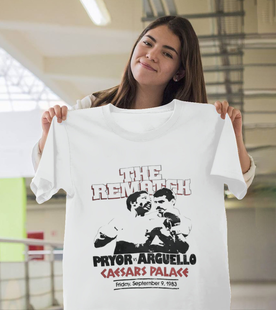Pryor Vs Arguello The Rematch Caesars Palace 1983 Boxing Memorabilia T-Shirt