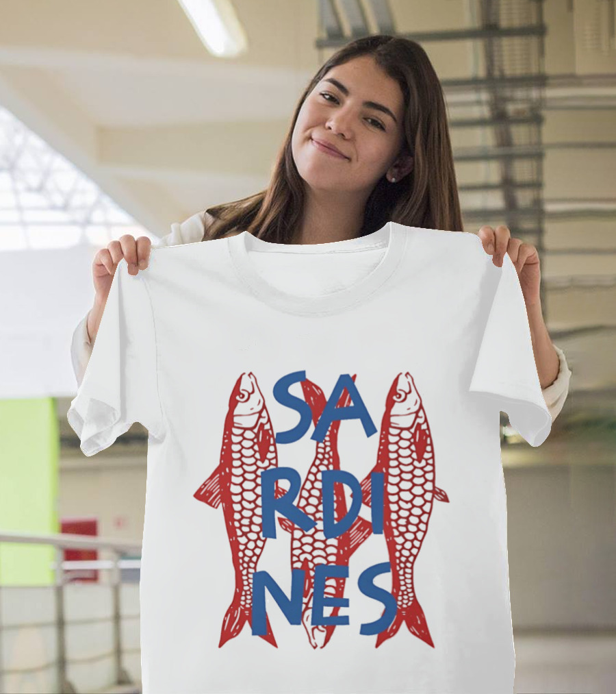 Sardines Red Fish Blue Letters Three Fish T-Shirt