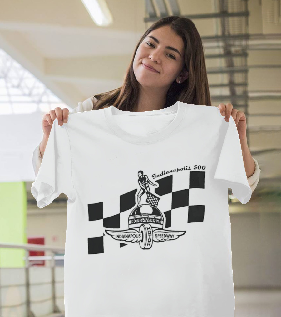 Indianapolis 500 Winged Wheel Checkered Flag T-Shirt
