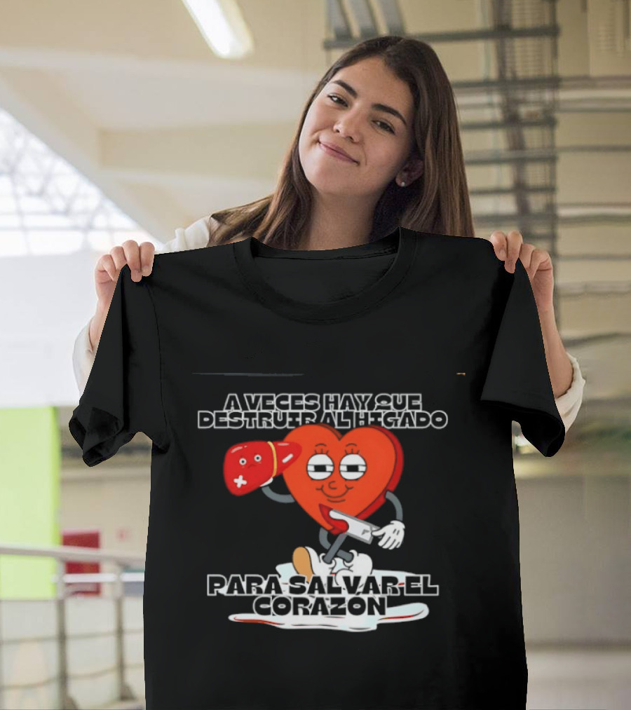 A Veces Hay Que Destruir Al Higado Para Salvar El Corazon Heart With Boxing Gloves Tropical Death T-Shirt
