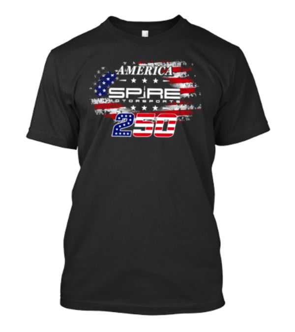 America Spire Motorsports 250 NASCAR Racing Stars And Stripes Flag T-Shirt