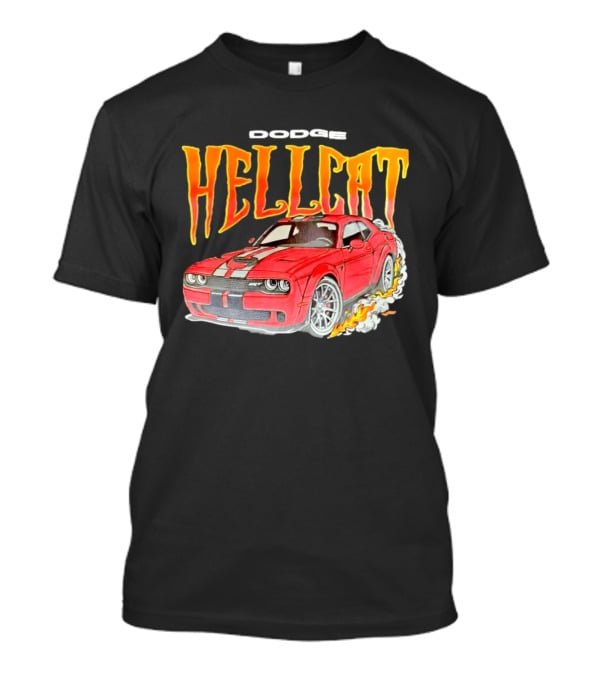 Dodge Hellcat Car Flames Drifting T-Shirt