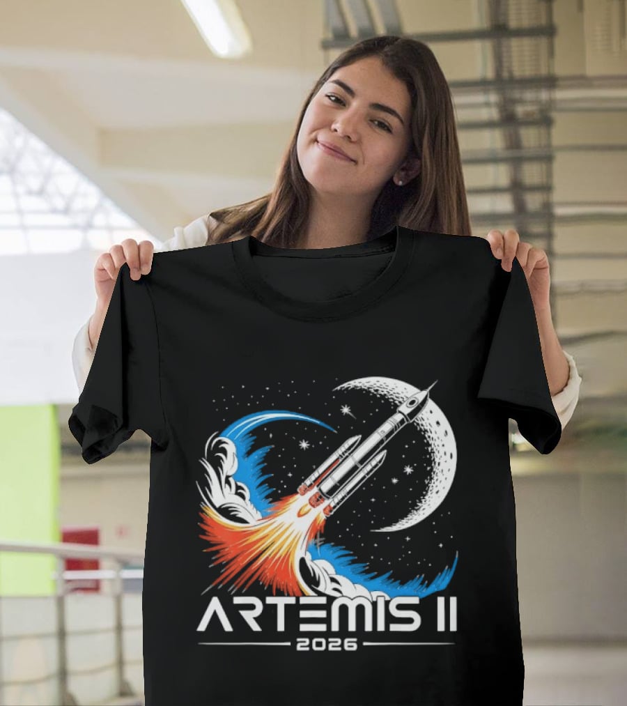 Artemis II 2026 Moon Rocket Space Exploration Launch T-Shirt