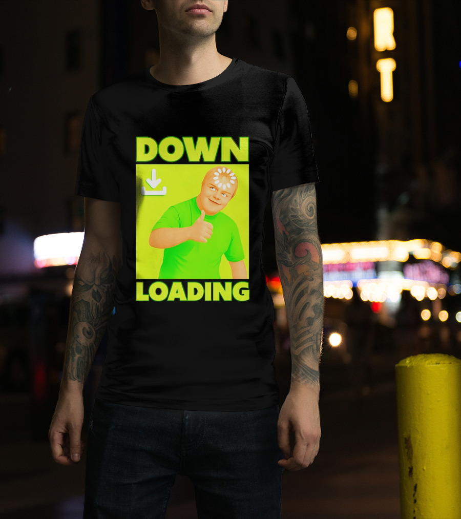 Down Loading Thumbs Up Meme Humorous Internet Guy T-Shirt