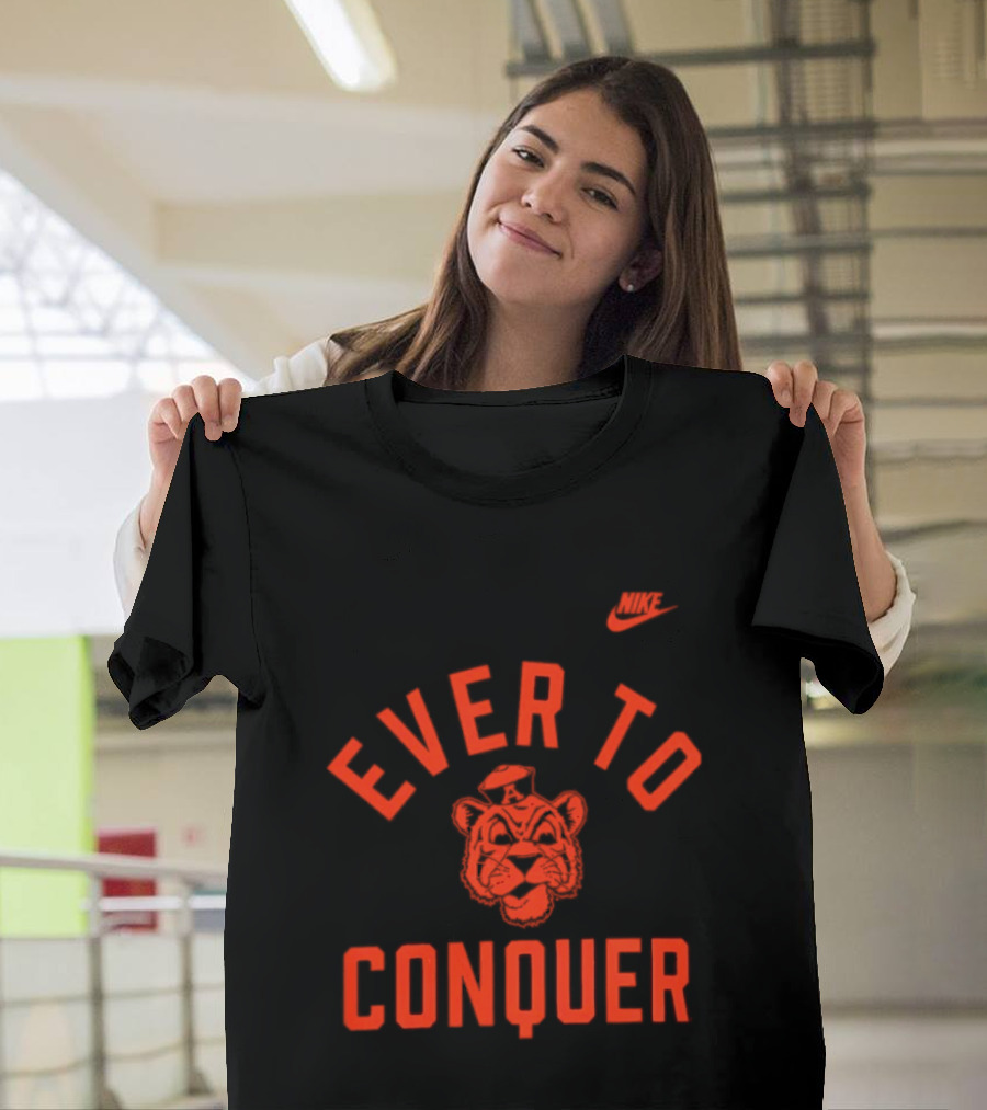 Auburn Tigers Ever To Conquer Tiger Face Nike Swoosh T-Shirt