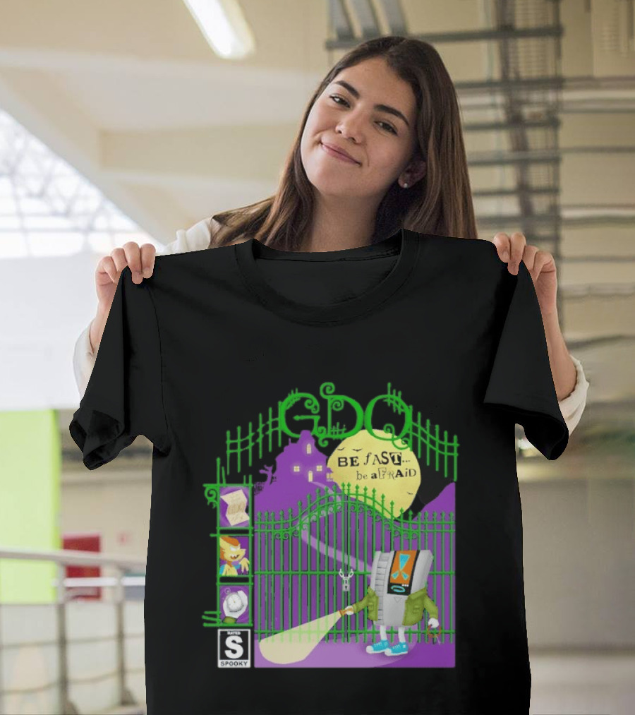 Gdq Be Fast Be Afraid Spooky Retro Robot Gaming T-Shirt