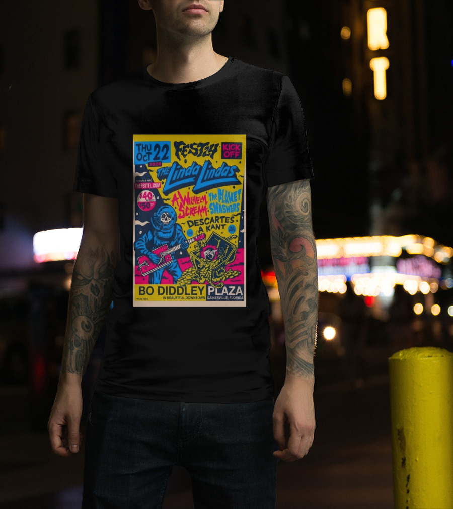 FEST 24 Kick Off 2026 The Linda Lindas Bo Diddley Plaza Gainesville Florida T-Shirt