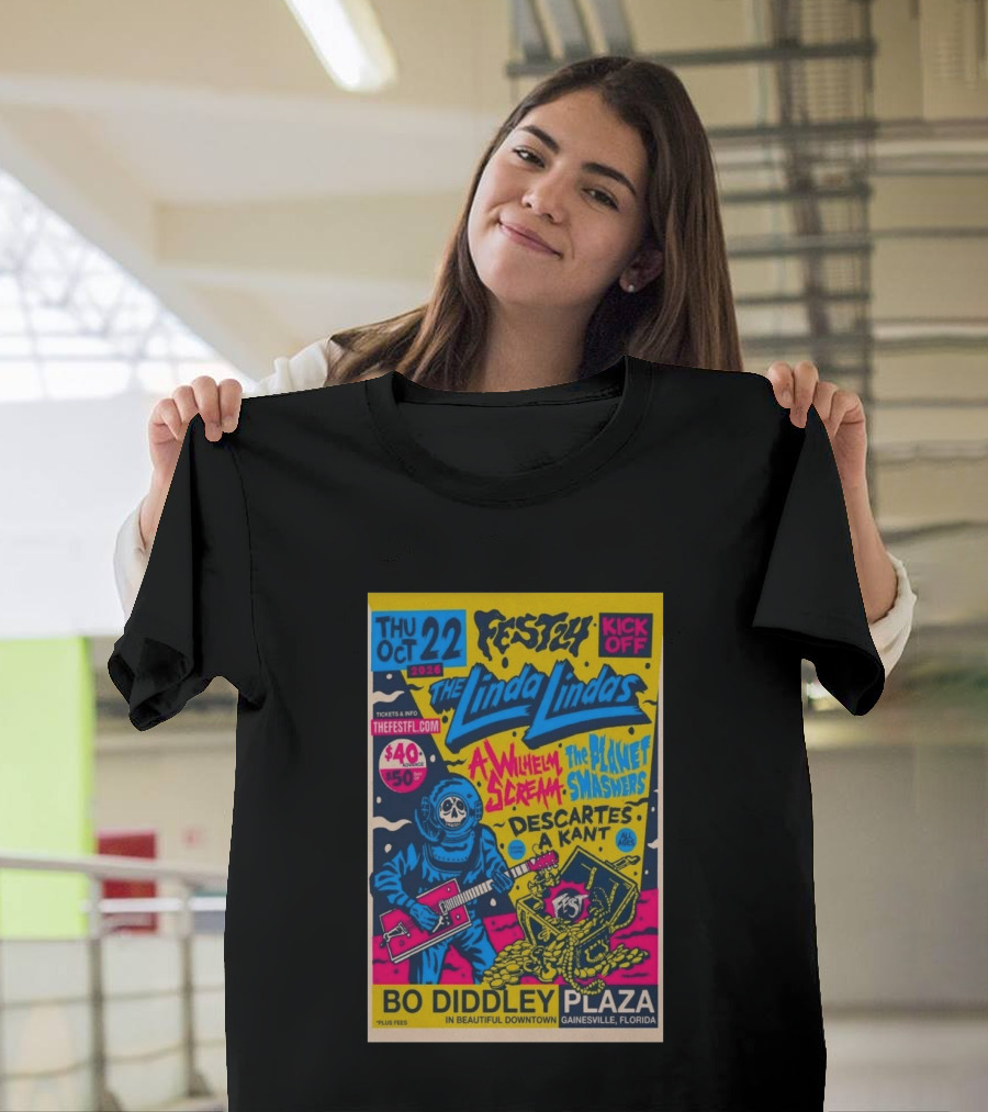 FEST 24 Kick Off 2026 The Linda Lindas Bo Diddley Plaza Gainesville Florida T-Shirt