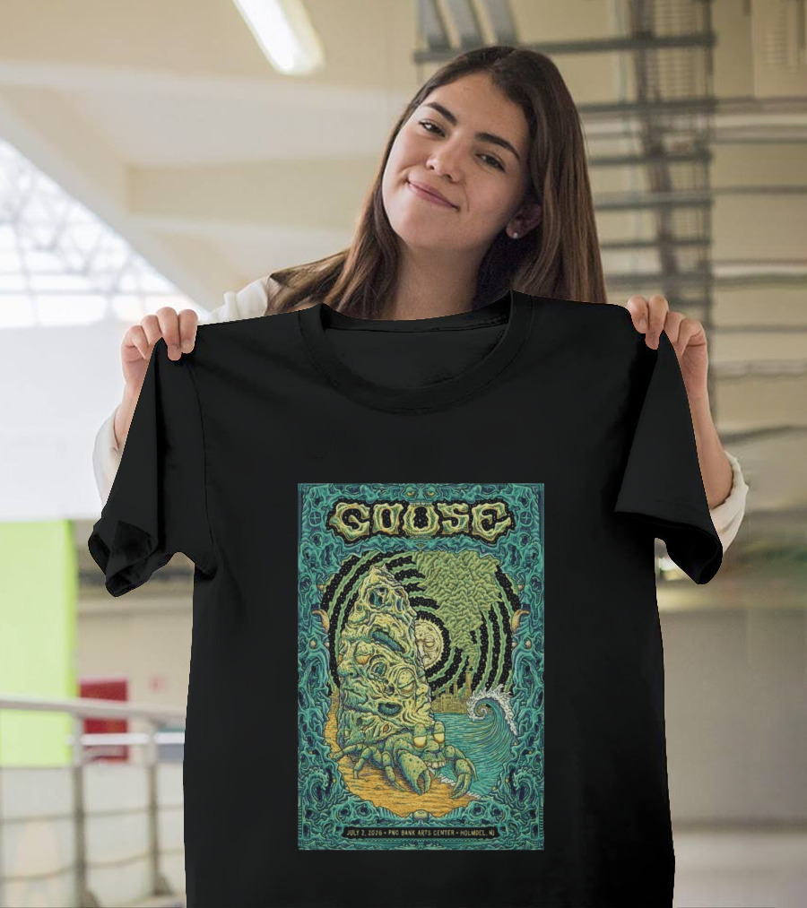 Goose July 2 2026 PNC Bank Arts Center Holmdel NJ Psychedelic Monster Wave T-Shirt