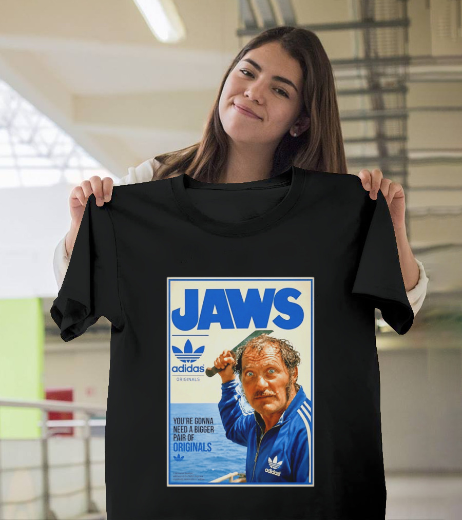 Jaws Adidas Originals You're Gonna Need A Bigger Pair Quint Machete T-Shirt