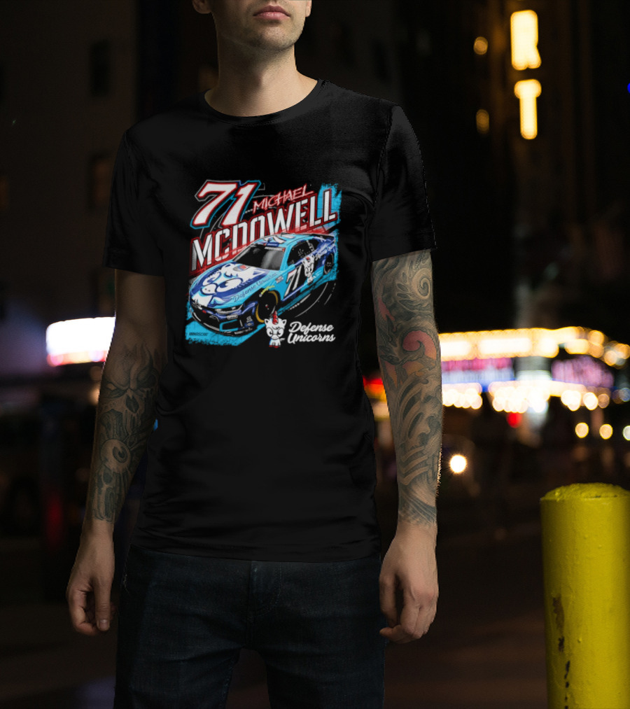 Michael McDowell 71 NASCAR Defense Unicorns Phoenix Performance T-Shirt