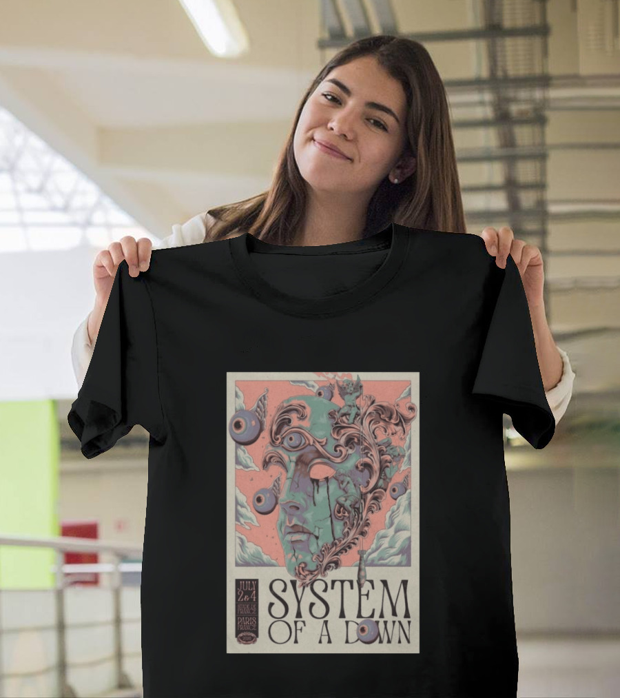 System Of A Down July 2 4 2026 Stade De France Paris Surreal T-Shirt