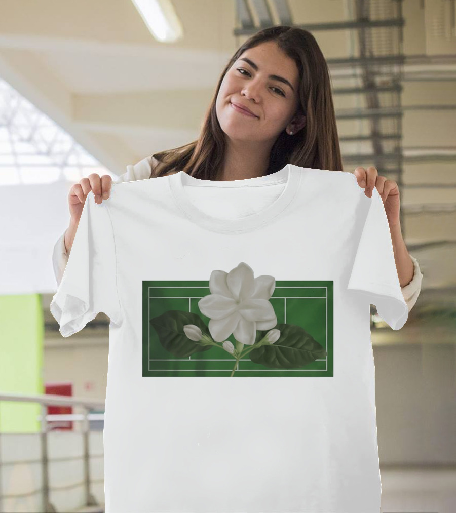 Alexandra Alex Eala Tennis Court Gardenia Floral T-Shirt