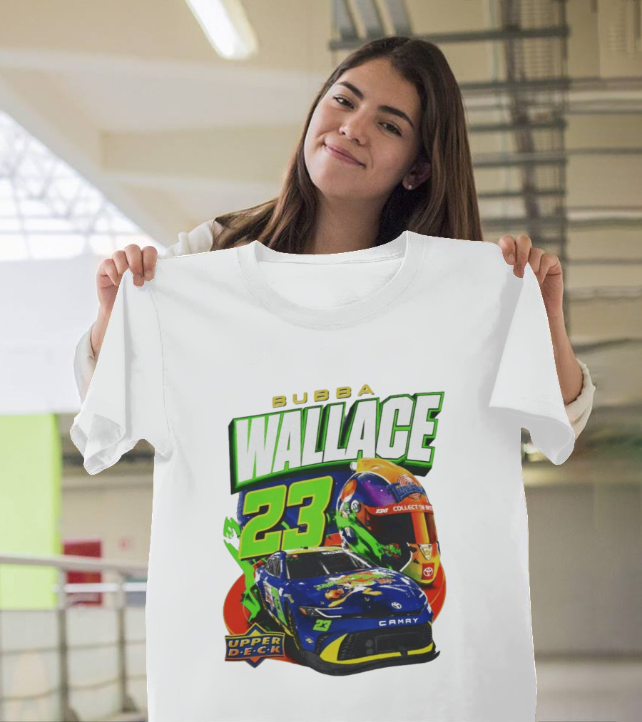 Bubba Wallace 23 Collect The Best Upper D.E.C.K Racing Helmet And Camry T-Shirt