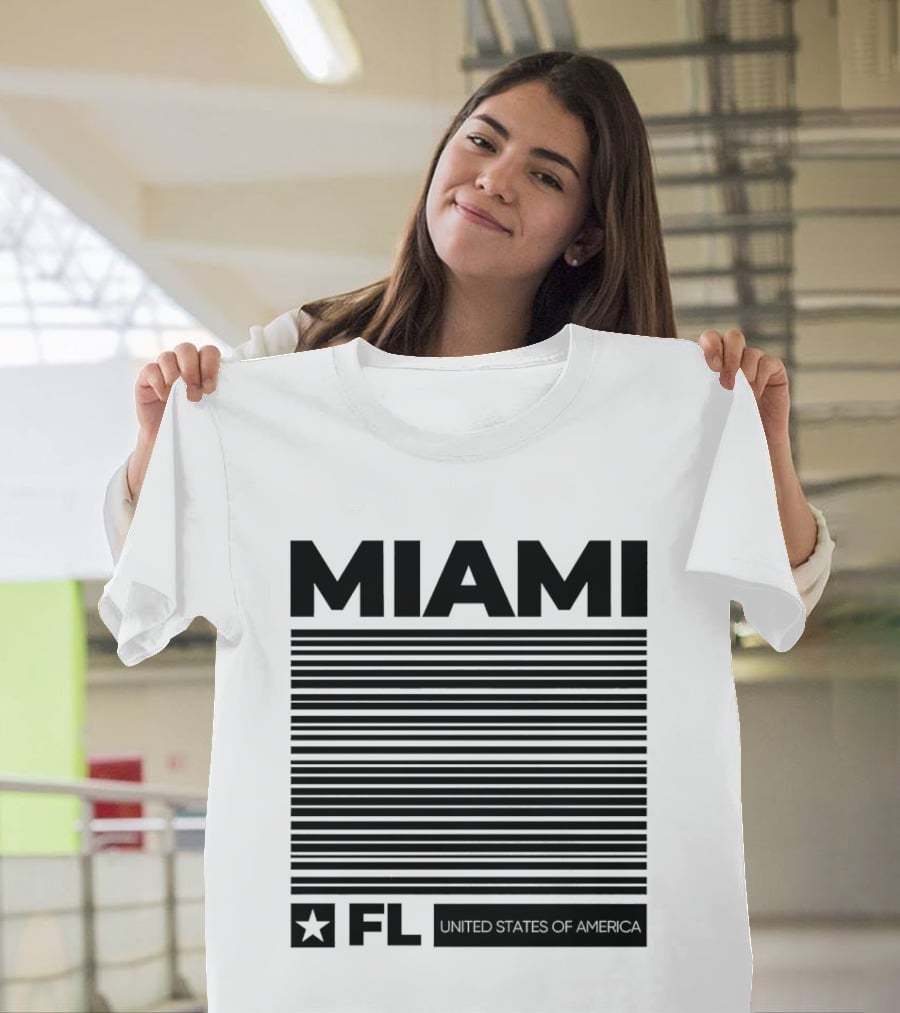 Miami FL Star Stripes United States Of America T-Shirt