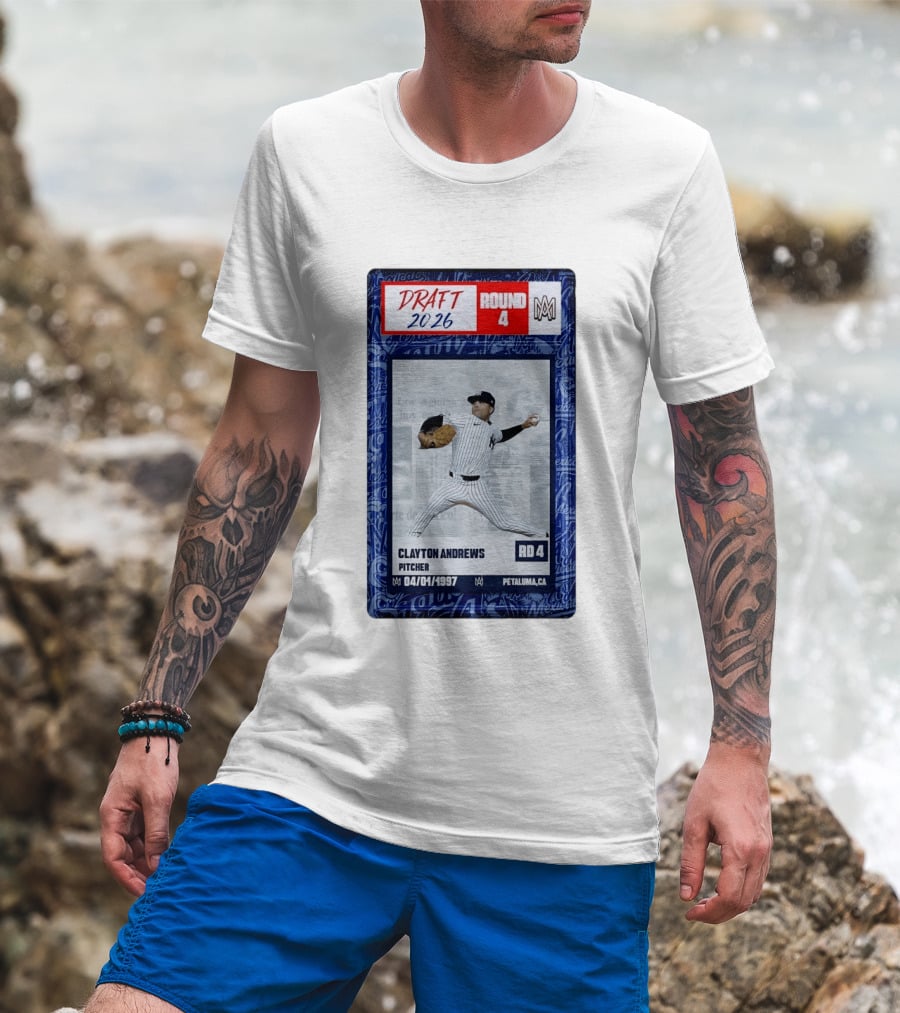 New York Yankees Clayton Andrews MLB Draft 2026 Round 4 Pitcher Trading Card T-Shirt