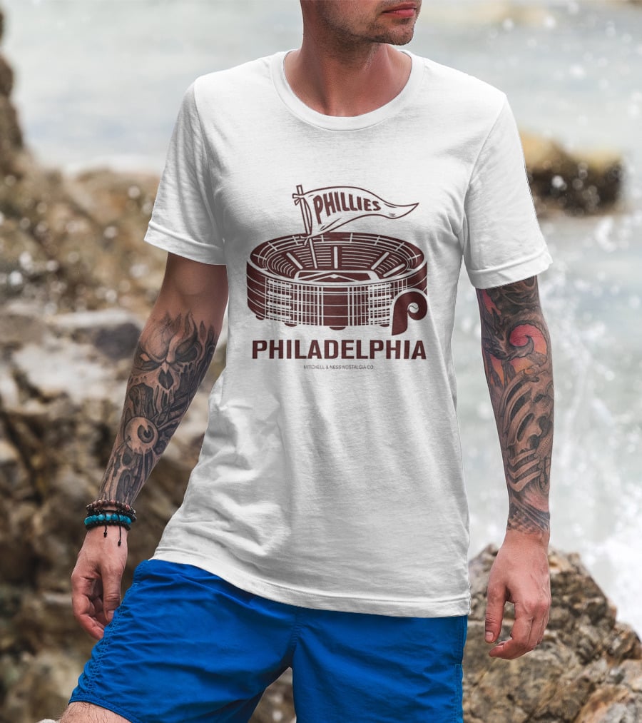 Philadelphia Phillies Stadium Pennant Retro Baseball Fan T-Shirt