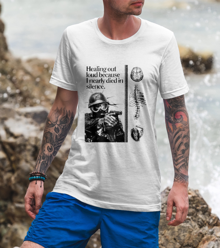 Healing Out Loud Soldier Brain Anatomy Urban Silence T-Shirt