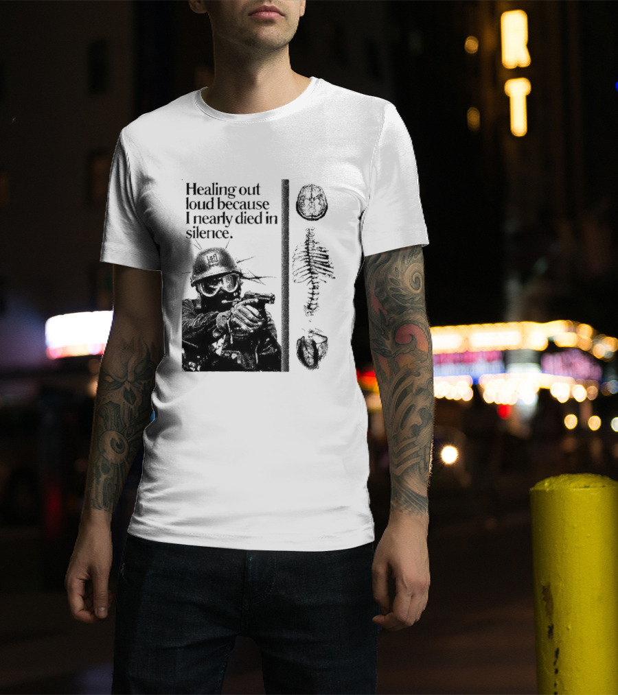 Healing Out Loud Soldier Brain Anatomy Urban Silence T-Shirt