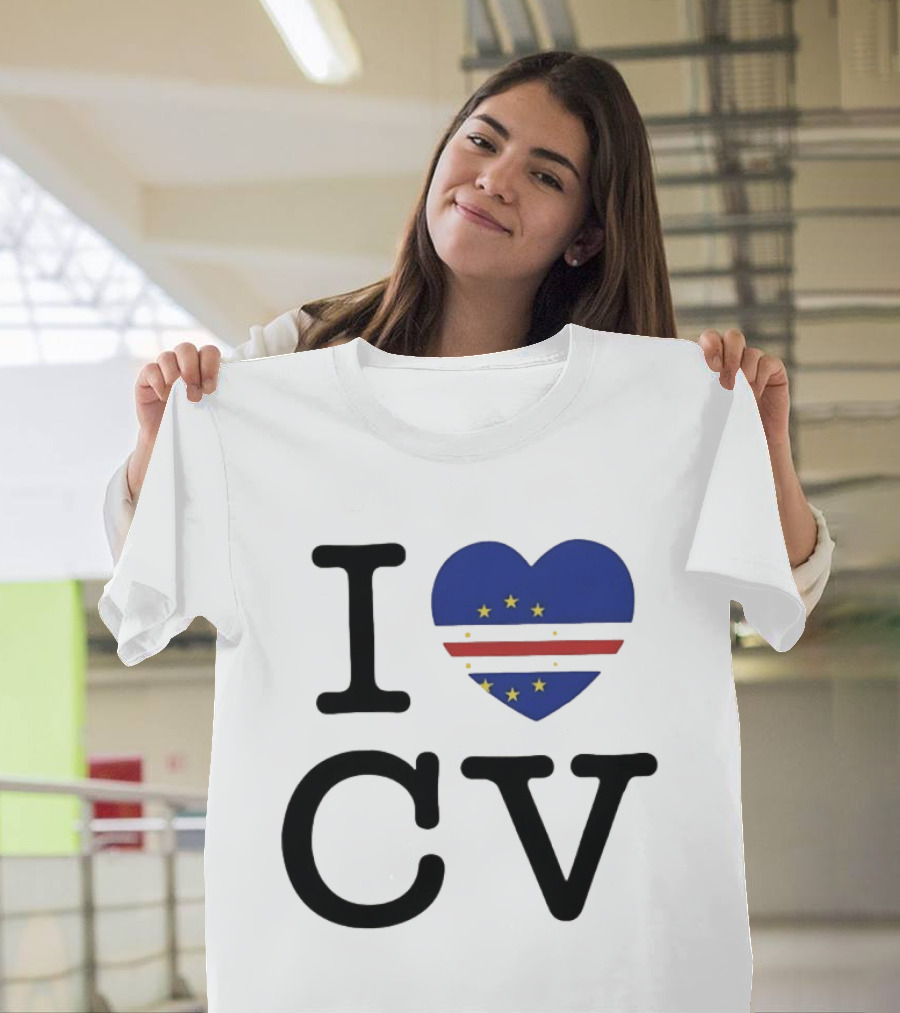 I Love Cape Verde Heart CV Flag T-Shirt
