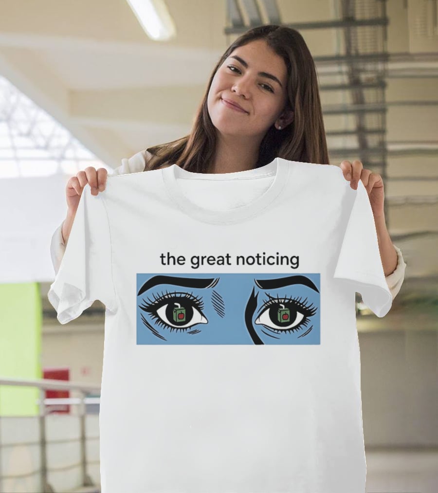The Great Noticing Ice Blue Eyes With Apple Detail T-Shirt