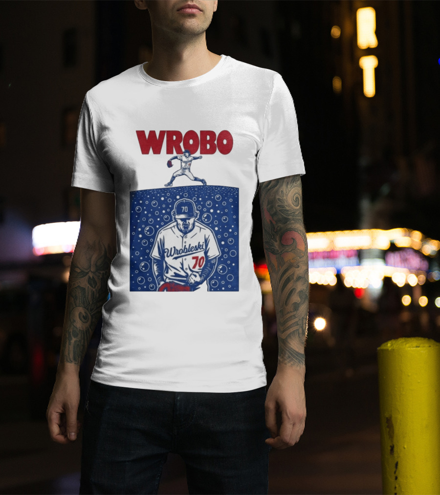 Wrobo Wrobleski 70 Baseball Pitcher Bubble T-Shirt